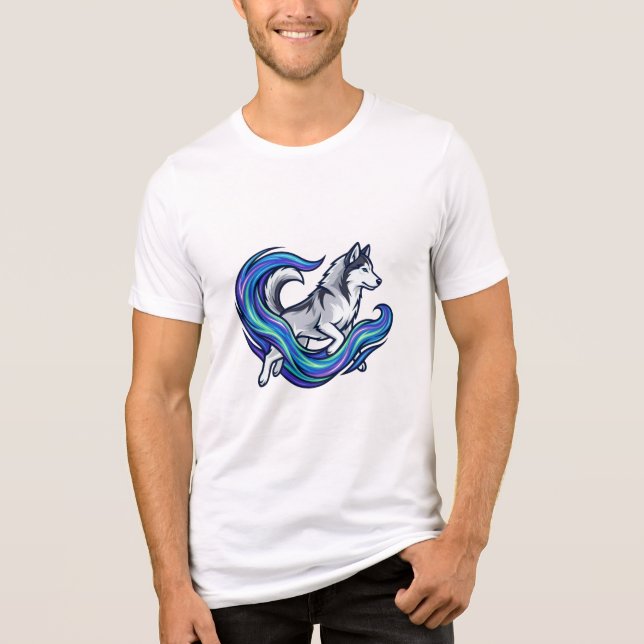 T-shirt En Tri-matière Spirit Husky Electric Blue Aura Graphic (Recto)