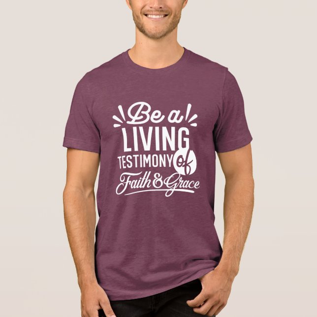 T-shirt En Tri-matière Spiritual Living Testimony Faith and Grace Quote (Recto)