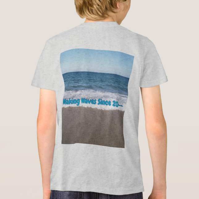 T-shirt En Tri-matière Splash d'anniversaire de dauphin  (Verso)