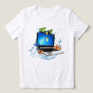 T-shirt En Tri-matière Splash Laptop Frutiger Aero ( feminine )