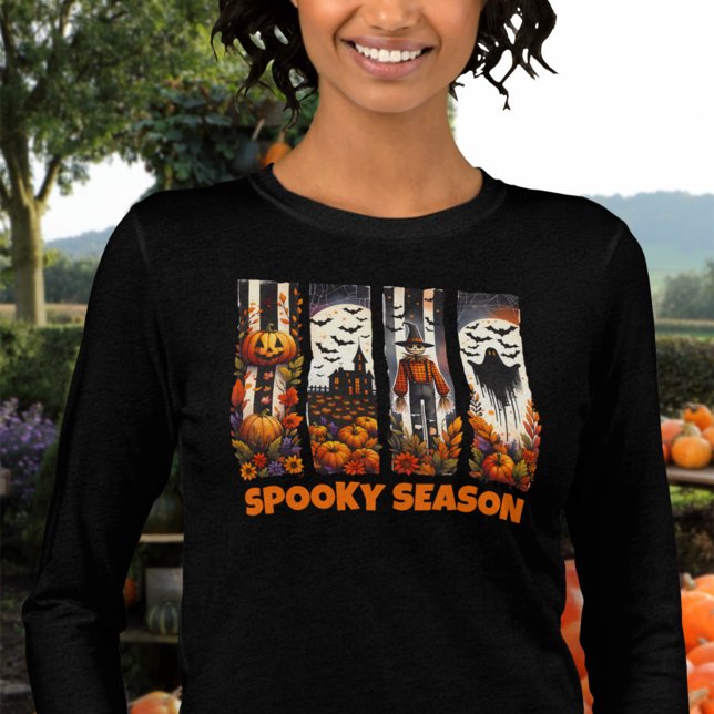 T-shirt En Tri-matière Spooky Season Brush Stroke Halloween Fall Autumn (Créateur téléchargé)
