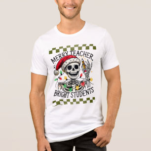 T-shirt En Tri-matière Squelette de Noël et professeur de canne à sucre