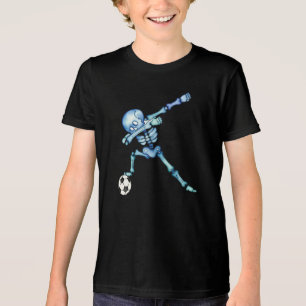 T-shirt En Tri-matière Squelette Moderne de Football Pose Dab Coloré