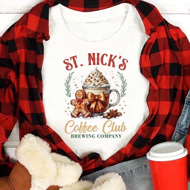 T-shirt En Tri-matière St. Nick's Coffee Club Pain d'épice de Noël (Créateur téléchargé)