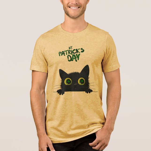 T-shirt En Tri-matière St. Patrick's Day Chat drôle (Recto)