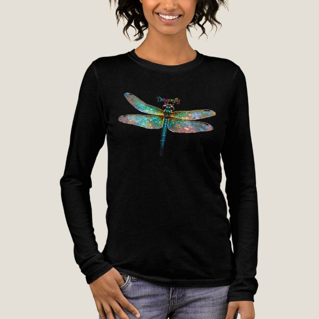 T-shirt En Tri-matière Stained Glass Colorful Dragonfly (Recto)