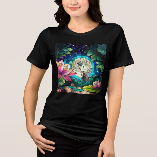 T-shirt En Tri-matière Stained Glass Little Fairy With Dragonfly (Recto)