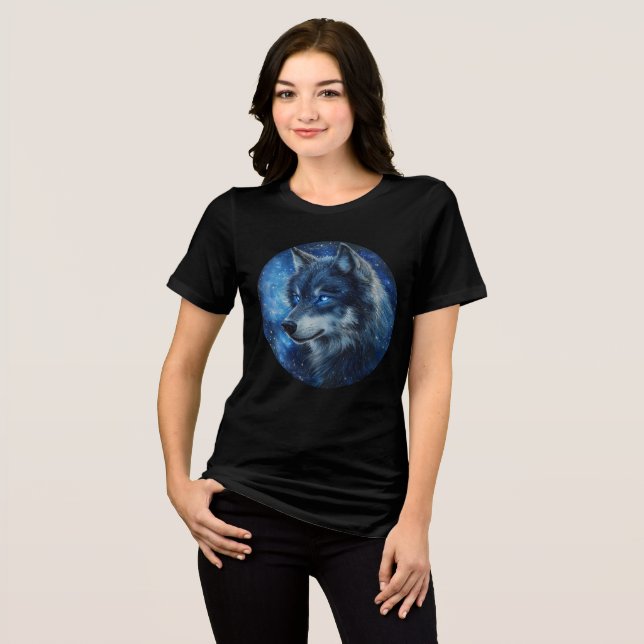 T-shirt En Tri-matière Starlight Gaze Cosmic Wolf Art (Recto plein)