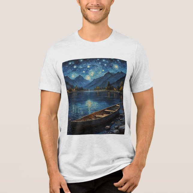 T-shirt En Tri-matière "Starlit Drift : Pêcher sous le Cosmos (Recto)