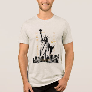 T-shirt En Tri-matière Statue de la Liberté Nyc Manhattan Hommes Haute Qu