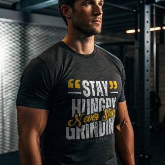 T-shirt En Tri-matière Stay Hungry Never Stop Grinding | Savage Alpha 