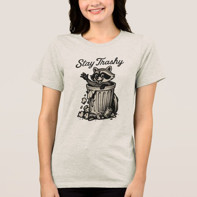 T-shirt En Tri-matière Stay Trashy Raccoon (Recto)