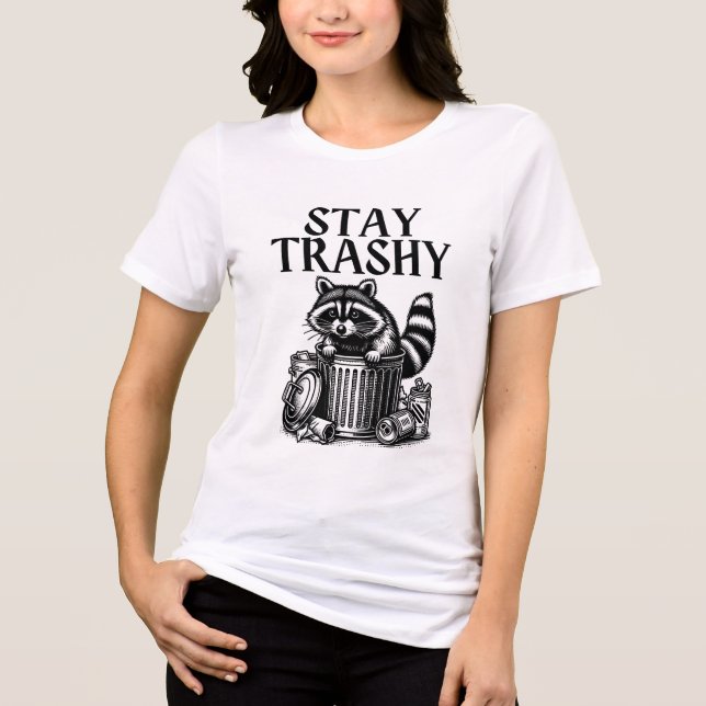 T-shirt En Tri-matière Stay Trashy Raccoon (Recto)