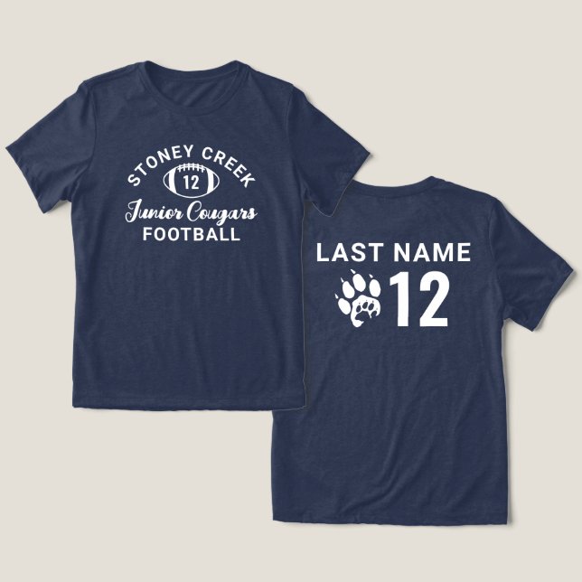 T-shirt En Tri-matière Stoney Creek Junior Cougars Custom Football (Design Recto & Verso)