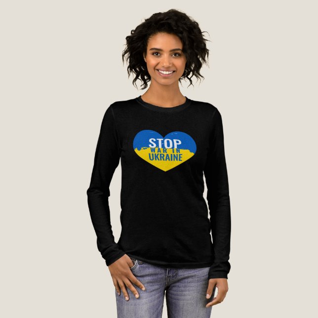T-shirt En Tri-matière Stop War In Ukraine. I support Ukraine.  (Recto complet)