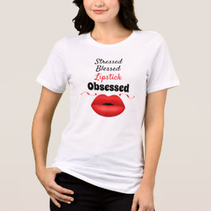 T-shirt En Tri-matière Stressé, béni, rouge à lèvres, obsédé