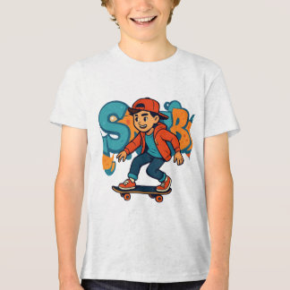 T-shirt En Tri-matière Style de rue Skater Boy – Graffiti urbain dessin a