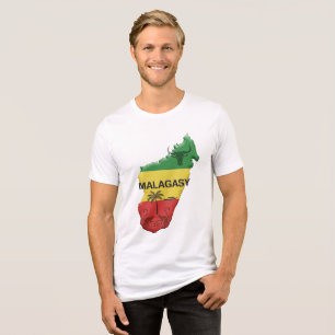 T-SHIRT EN TRI-MATIÈRE STYLE MALAGASY