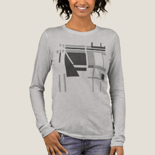 T-shirt En Tri-matière Style MCM gris moyen au charbon de charbon Géométr