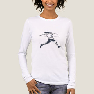 T-shirt En Tri-matière Stylized Silhouette of a Person Running Fast