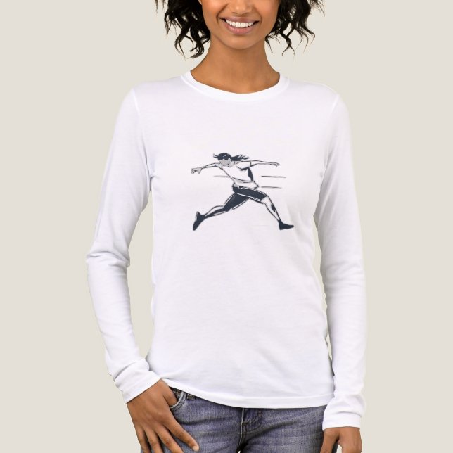 T-shirt En Tri-matière Stylized Silhouette of a Person Running Fast (Recto)