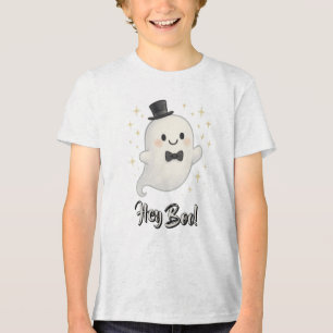 T-shirt En Tri-matière Suave dessin animé Hey Boo fantôme Halloween