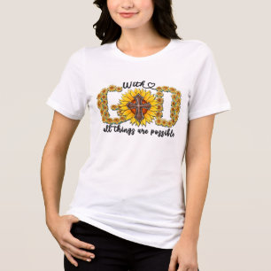 T-shirt En Tri-matière Sublimation et écriture de tournesol inspirante