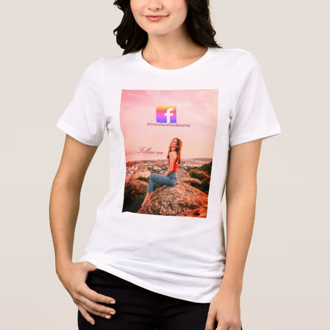T-shirt En Tri-matière suivez-nous nom d'utilisateur facebook médias soci (Recto)