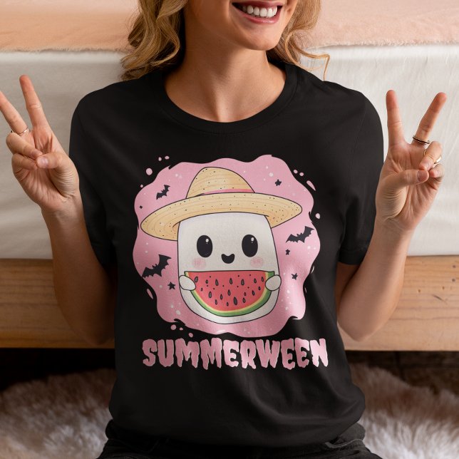T-shirt En Tri-matière Summerween Mignon Fantôme Pastèque Été (Créateur téléchargé)