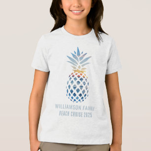 T-shirt En Tri-matière Sunset Beach Ananas Tropical Vacation Cruise