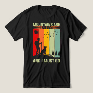 T-shirt En Tri-matière Sunset Hiker Dog Mountain are Calling