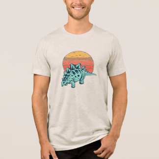 T-shirt En Tri-matière Sunset Serenity: Retro Stegosaurus T-Shirt