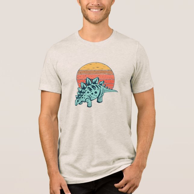 T-shirt En Tri-matière Sunset Serenity: Retro Stegosaurus T-Shirt (Recto)
