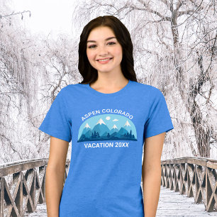 T-shirt En Tri-matière Super Custom Family Ski Trip Blue Mountain Femmes