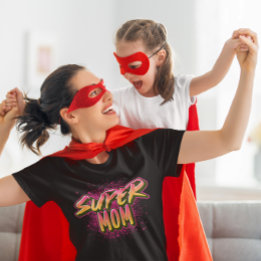 T-shirt En Tri-matière Super Maman Inspirée du Graffiti
