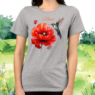 T-shirt En Tri-matière Superbe Coquelicot Rouge Dans Toute Sa Gloire