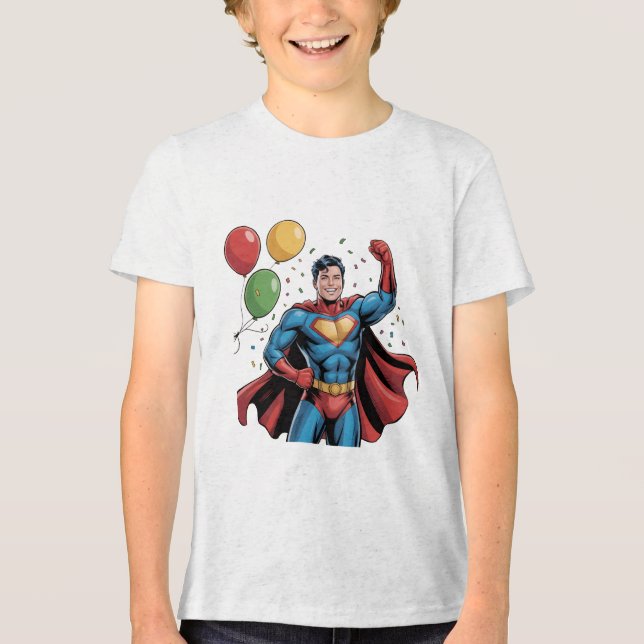 T-shirt En Tri-matière Superhero Boys Birthday Party (Recto)