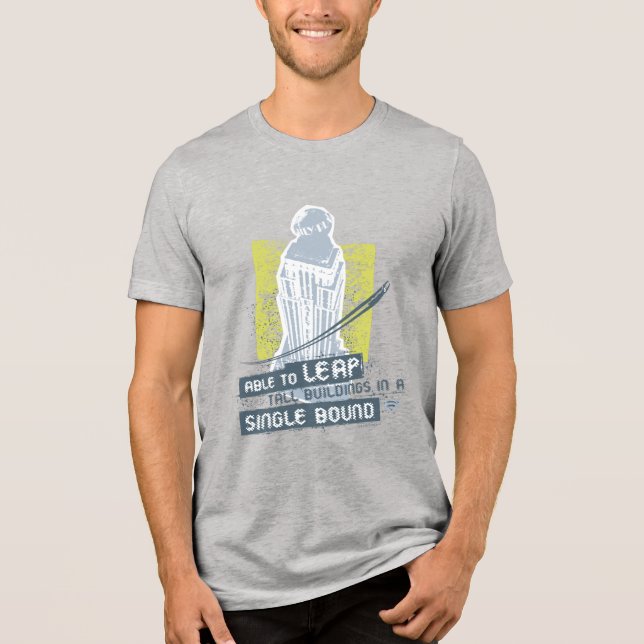 T-shirt En Tri-matière Superman capable de sauter de grands bâtiments (Recto)