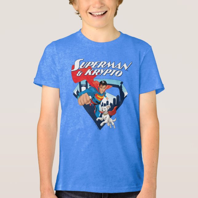 T-shirt En Tri-matière Superman & Krypto Soar (Recto)