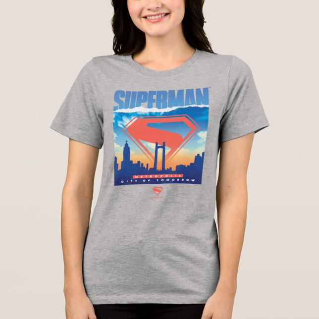 T-shirt En Tri-matière Superman Metropolis Skyline (Recto)