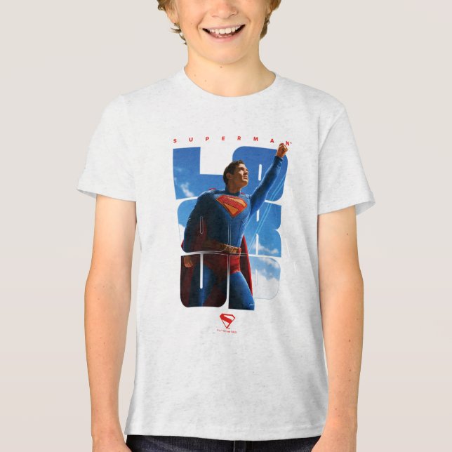 T-shirt En Tri-matière Superman regarde Pose (Recto)