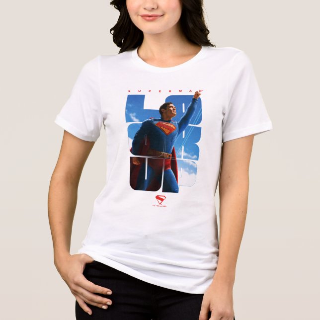 T-shirt En Tri-matière Superman regarde Pose (Recto)