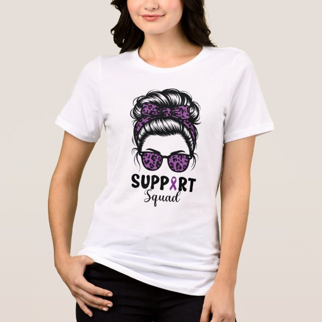 T-shirt En Tri-matière Support Squad Messy Bun Purple Warrier (Recto)