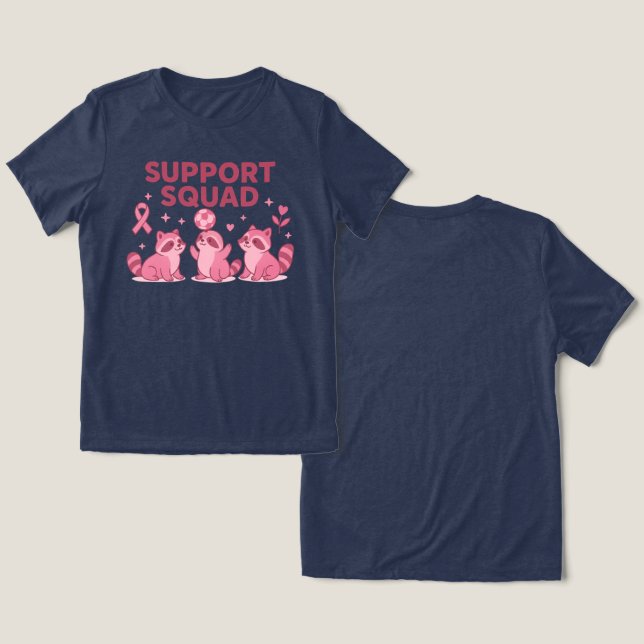 T-shirt En Tri-matière Support Squad Pink Ribbon Raccoons (Design Recto & Verso)