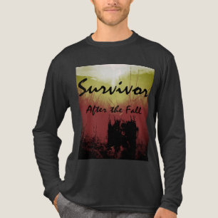 T-shirt En Tri-matière "Survivant après la chute" Noir Jaune Rouge Design