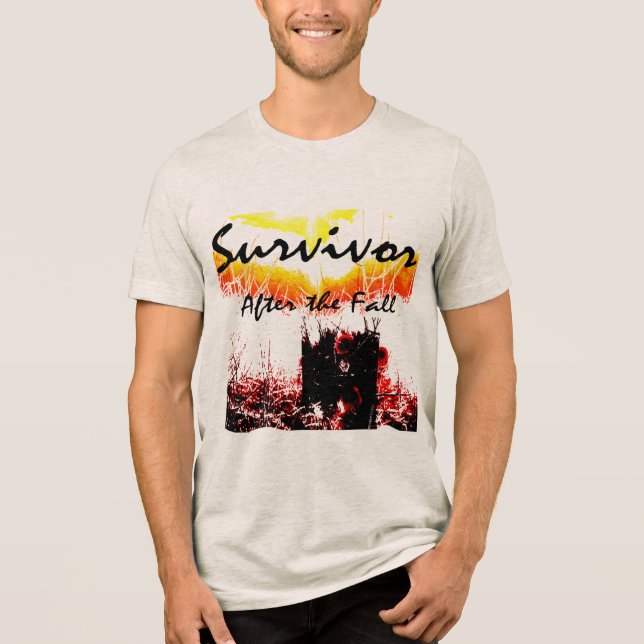 T-shirt En Tri-matière "Survivant, après la chute" Scène rouge noir jaune (Recto)