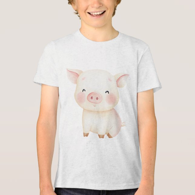T-shirt En Tri-matière Sweet Baby Pig Illustration  (Recto)
