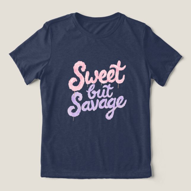 T-shirt En Tri-matière Sweet But Savage Street Style Cotton Candy Graphic (Design Recto)