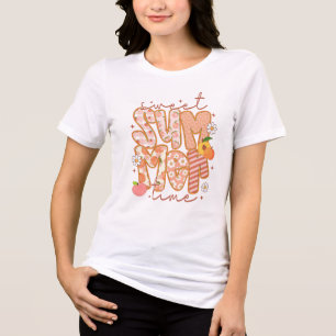 T-shirt En Tri-matière Sweet Summer Time Preppy Peach
