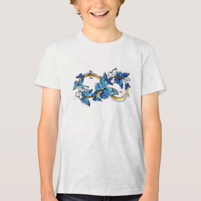 T-shirt En Tri-matière Symbol Infinity of Blue Morpho Butterflies (Recto)
